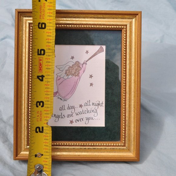 lot of 2 angels one figurine and a framed picture (H77) - Picture 3 of 12